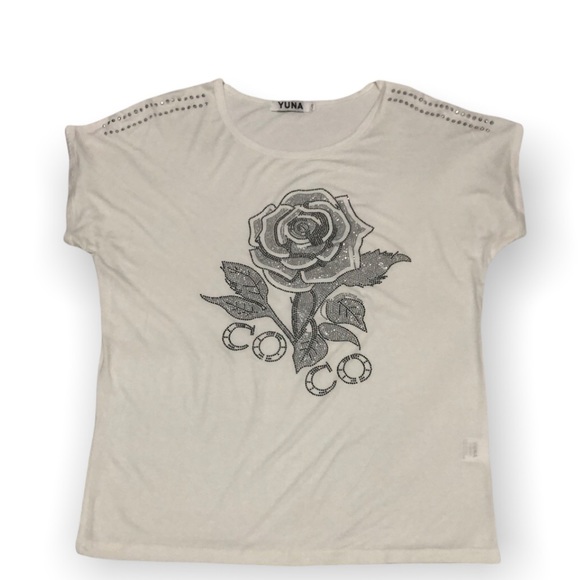 YUNA Tops - YUNA Cream  Blouse Womens Size L/XL